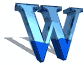 animation of the letter "W" with a wave of water in it